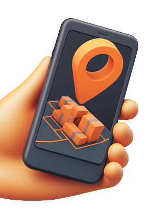 Teléfono móvil con ubicaciones marcadas